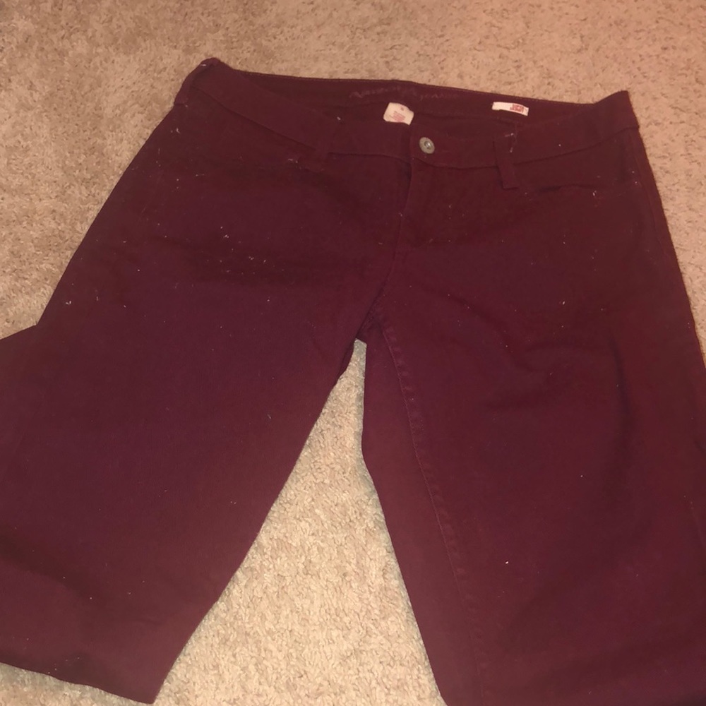 Burgundy jeans